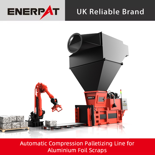 Línea de paletizado por compresión de láminas de aluminio